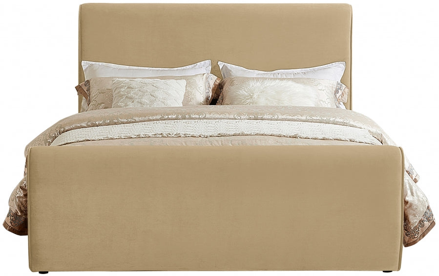 Sloan Camel Velvet Bed