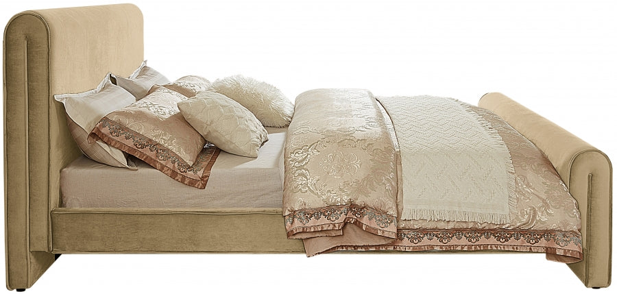 Sloan Camel Velvet Bed