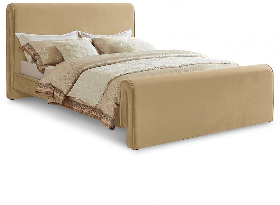 Sloan Camel Velvet Bed