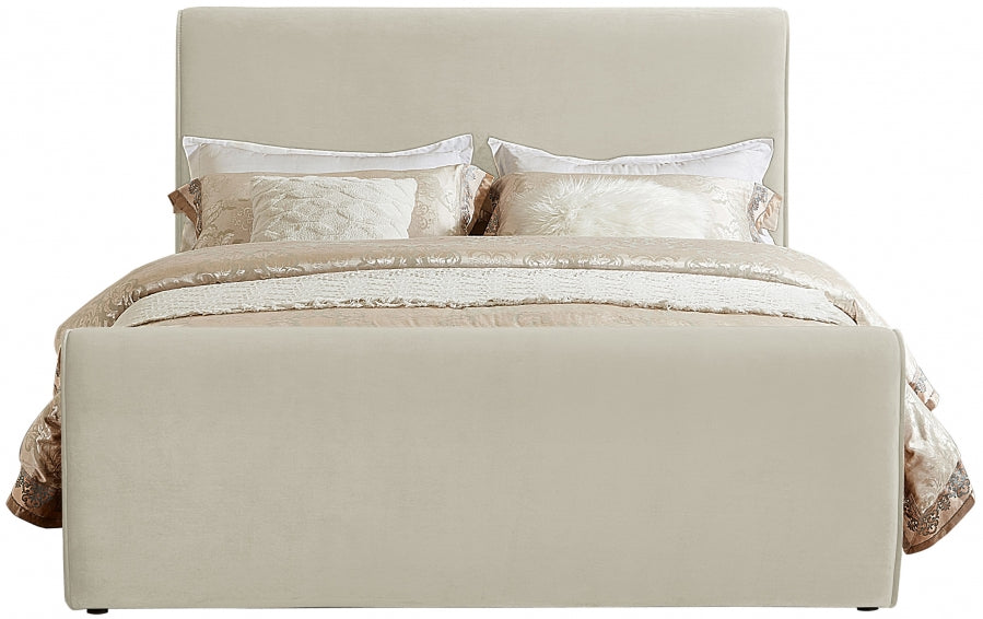 Sloan Cream Velvet Bed