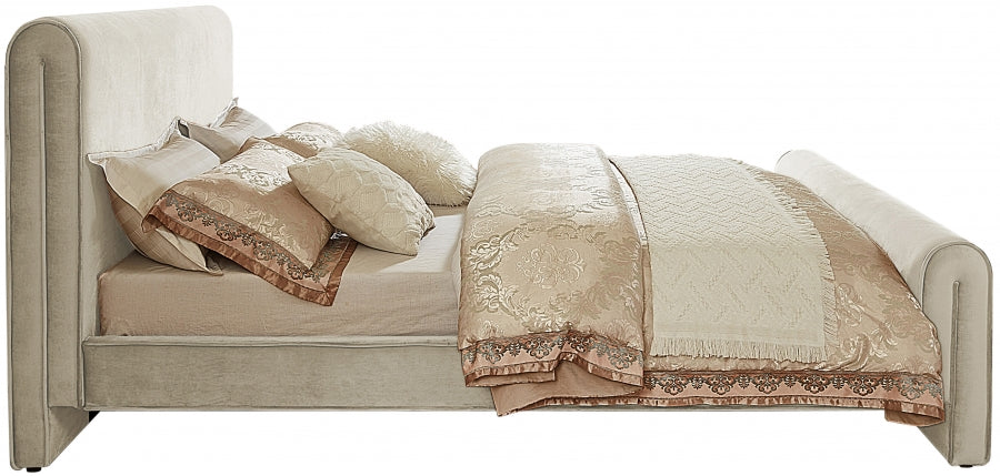 Sloan Cream Velvet Bed