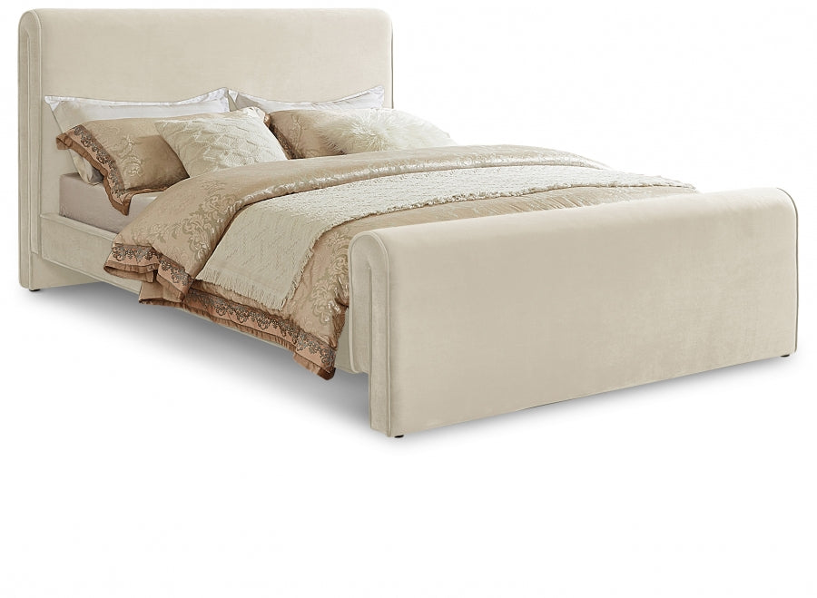 Sloan Cream Velvet Bed