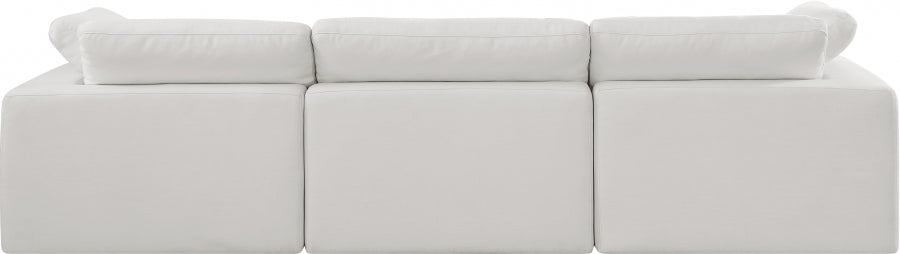 Comfy Linen Textured Fabric Sofa - Cream Color