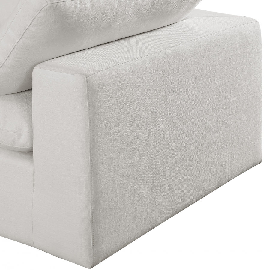 Comfy Linen Textured Fabric Sofa - Cream Color