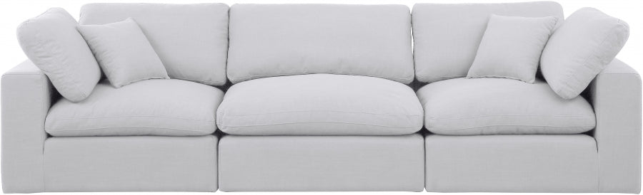 Comfy Linen Textured Fabric Sofa - White Color