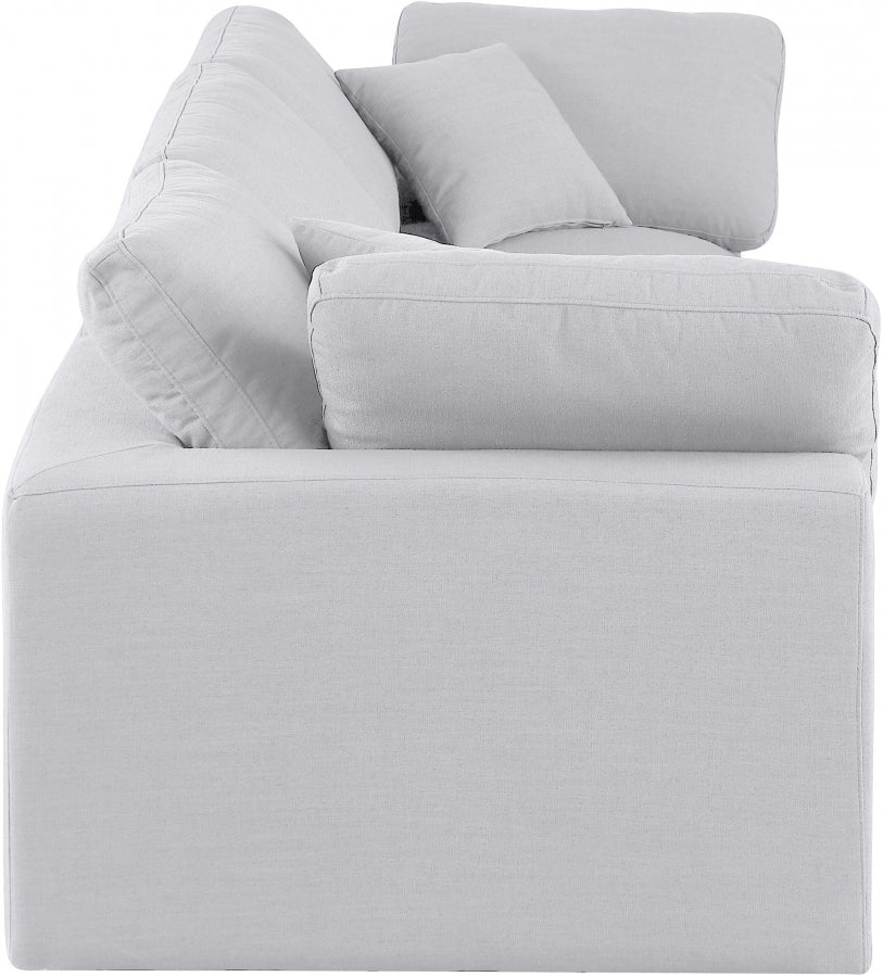 Comfy Linen Textured Fabric Sofa - White Color