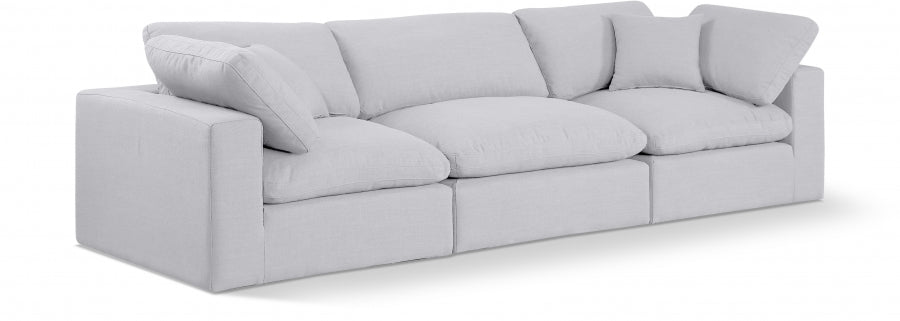 Comfy Linen Textured Fabric Sofa - White Color