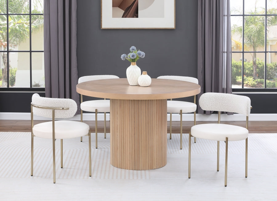 Modern Dining Table Oak Round – Natural