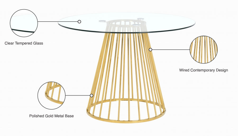 Gio Dining Table - Gold