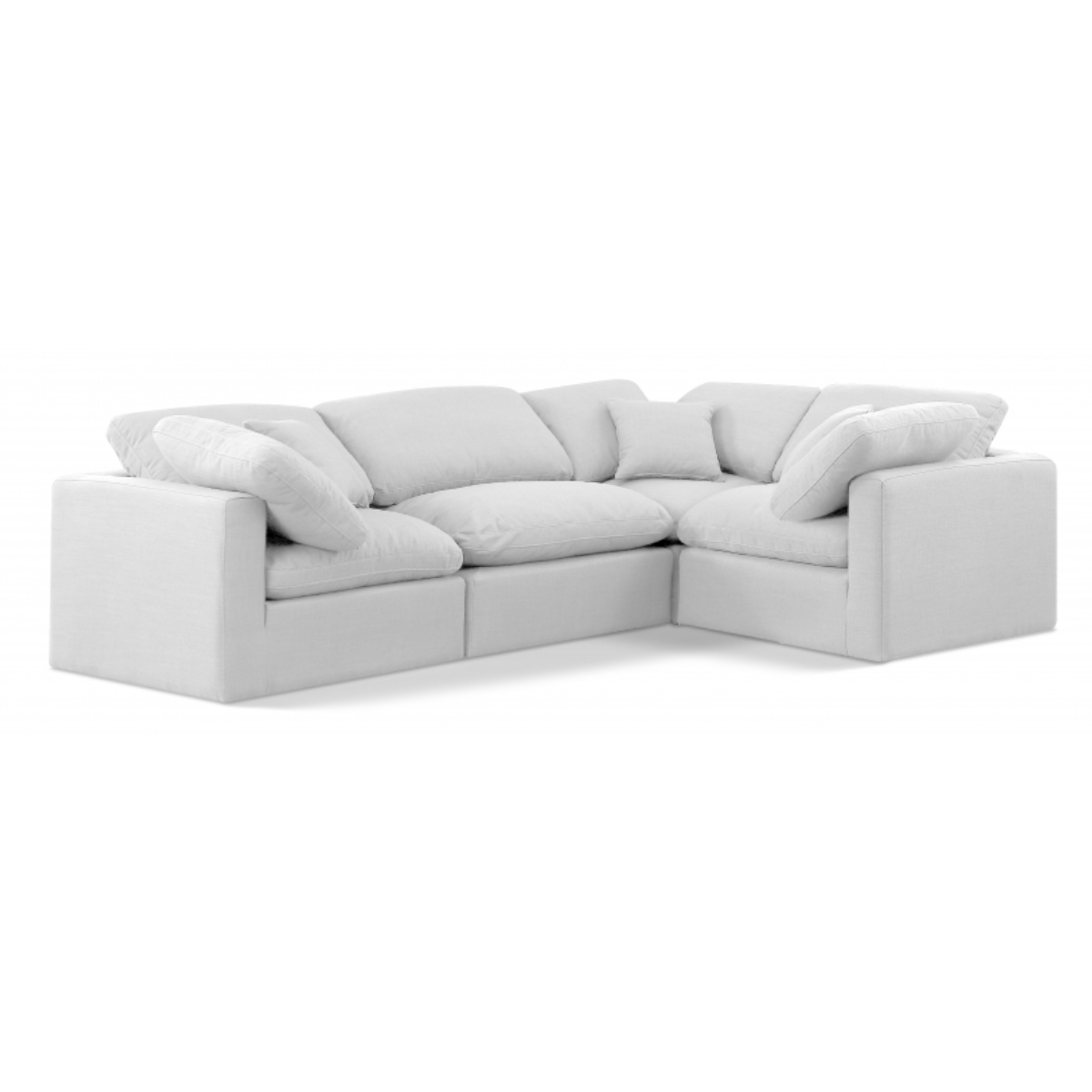 Indulge Linen Textured Fabric Sectional with Ottoman