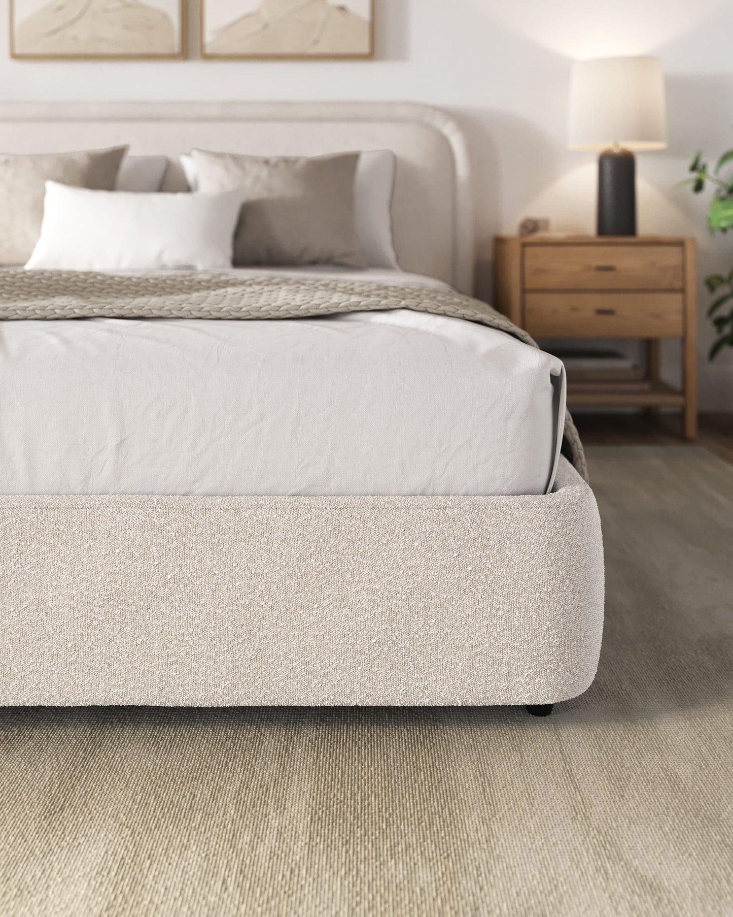 Ivory bed - Boucle