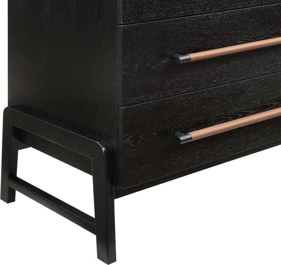 Rosedale 6 Drawer Tall Dresser – Ebony Oak Veneer