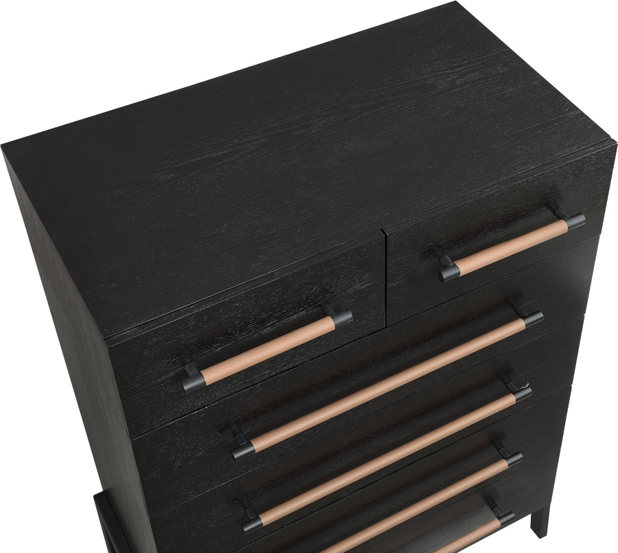 Rosedale 6 Drawer Tall Dresser – Ebony Oak Veneer