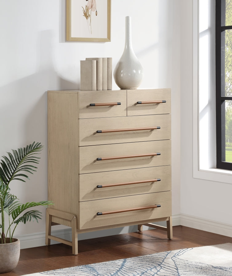 Rosedale 6 Drawer Tall Dresser – Yucca Oak Veneer