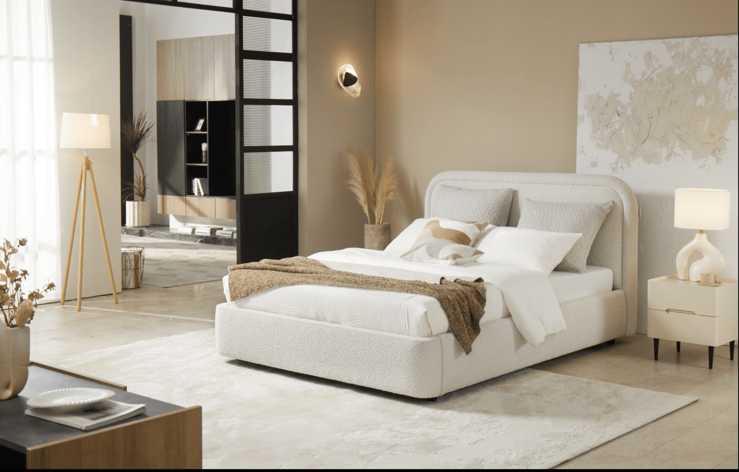 Aurora Storage bed - Ivory Boucle